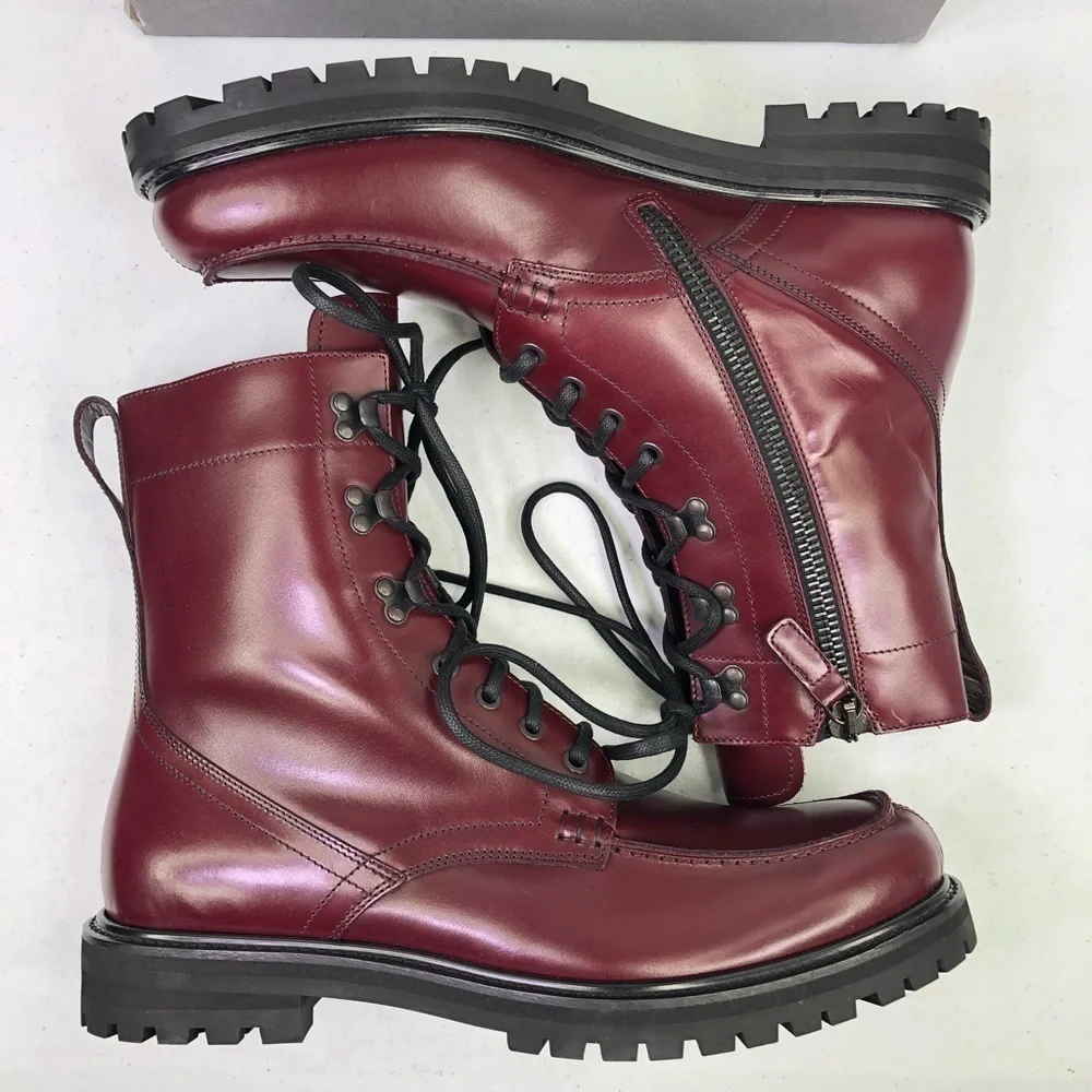 AQUATALIA Ira Calf Lace Up Leather Oxblood Boots